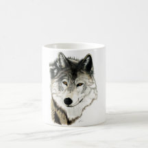 Caneca original da arte do lobo