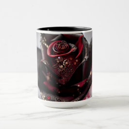 Caneca Ornamentado de baia de vapor Rosa preto