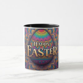 Caneca Ornamentado Mandala - Felz pascoa de Ovos de Pásco