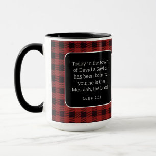 Caneca Ornamento Acrílico Xadrez Vermelho Nascimento de J