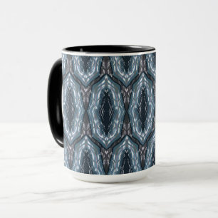 Caneca ornamento geométrico oriental azul