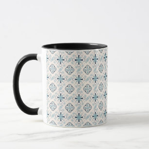 Caneca Ornamento marroquino creme etnicamente na moda Les