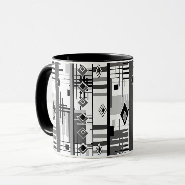 Caneca Ornamento moderno abstrato elementos geométricos v (Frente Esquerda)