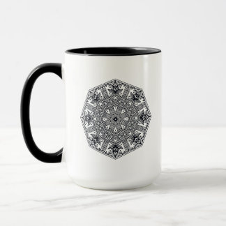 Caneca Ornamento redondo da mandala