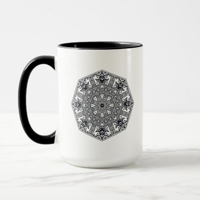 Caneca Ornamento redondo da mandala (Esquerda)