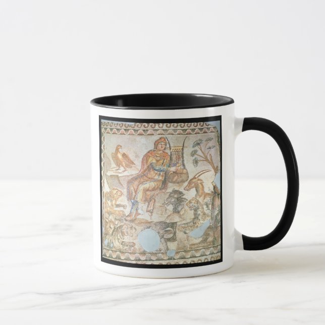 Caneca Orpheus que joga aos animais, mosaico romano (Direita)