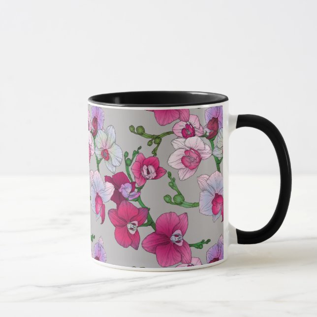 Caneca Orquídeas cor-de-rosa na flor (Direita)