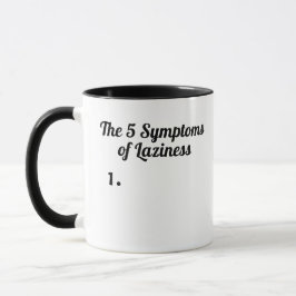 Caneca Os 5 Sintomas da Preguiça...1