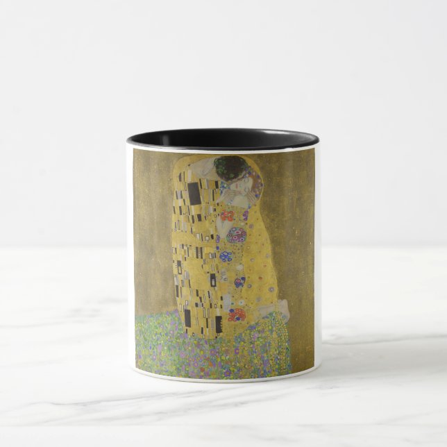 Caneca Os Amantes Abraço Beijando de Gustav Klimt (Centro)