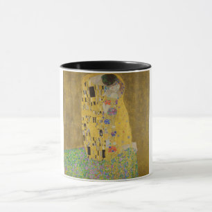 Caneca Os amantes beijando o abraço de Gustav Klimt
