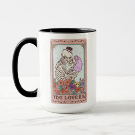 Caneca Os Amantes Tarot Card Engraçada Skeleton Casal Tar