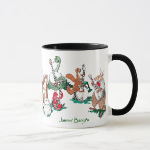 Caneca Os animais selvagens lunáticos do banjo bonito de