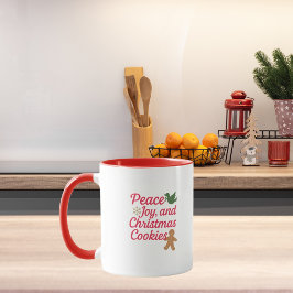 Caneca Os biscoitos da alegria da paz de Natal citam verm