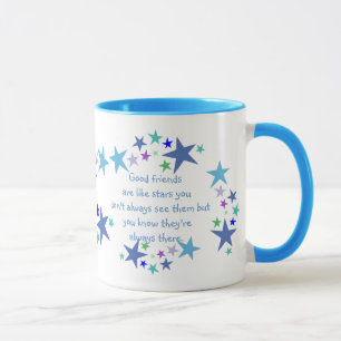 Caneca Os bons amigos são como a citação das estrelas