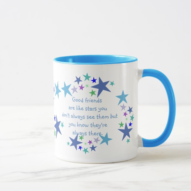 Caneca Os bons amigos são como a citação das estrelas (Direita)