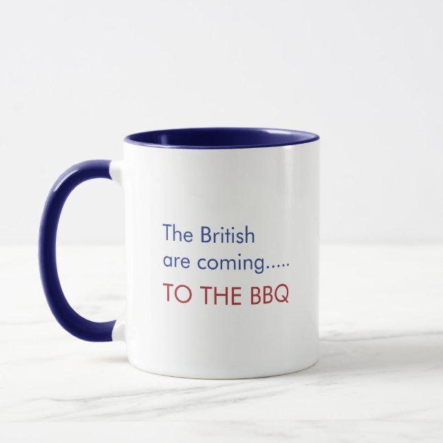 Caneca Os britânicos estão vindo para o CHURRASCO engraça (Esquerda)