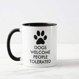 Caneca Os cães dão boas-vindas a pessoas da tipografia