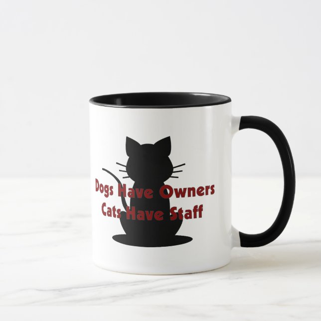 Caneca Os cães têm gatos dos proprietários… ter (Direita)