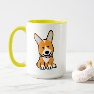 Caneca Os Corgis do Corgi perseguem o Pembroke feliz
