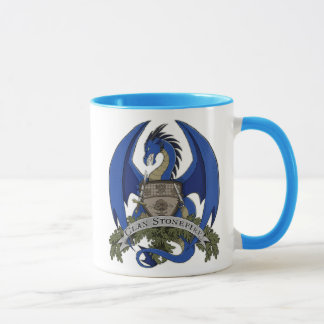 Caneca Os dragões de Stonefire Crest (dragão azul) a