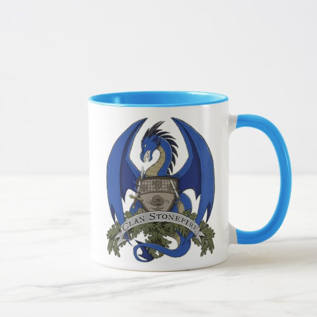 Caneca Os dragões de Stonefire Crest (dragão azul) a (Direita)