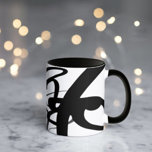 Caneca Os drivers: Abstrato preto e branco