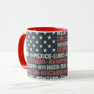 Caneca Os Estados Unidos da América  States & capitais