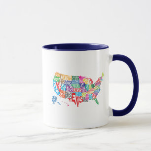 Caneca Os Estados Unidos nos nomes