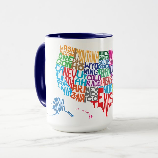 Caneca Os Estados Unidos nos nomes (Frente Esquerda)