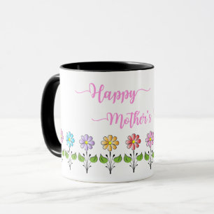 Caneca Os felizes dias das mães, flores, amam-no mamã