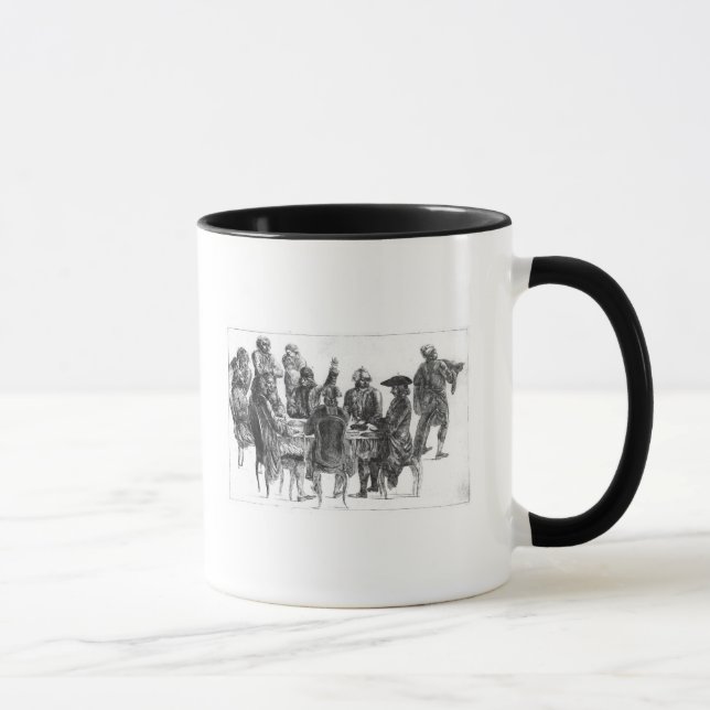 Caneca Os filósofos na ceia, c.1750 (Direita)