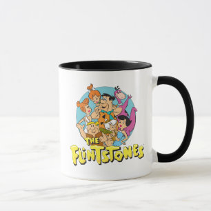 Caneca Os Flintstones e o gráfico da família dos Rubble