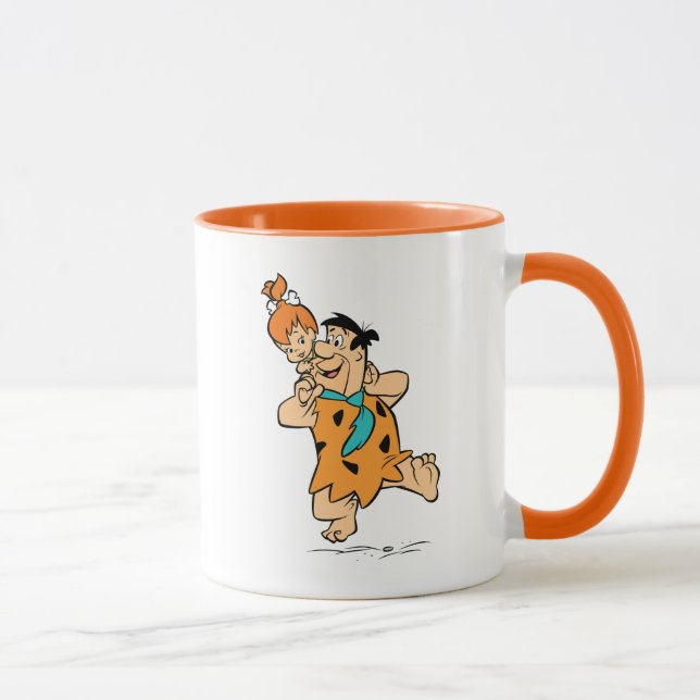 Caneca Os Flintstones | Fred & Pebbles Flintstone (Direita)