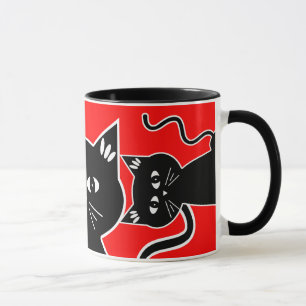 Caneca Os gatos curiosos mantêm um olho em você!