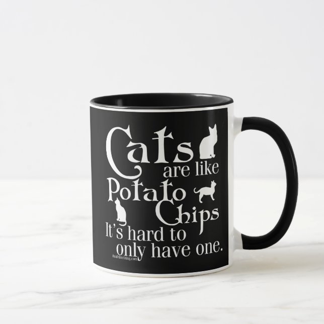 Caneca Os gatos são como microplaquetas de batata… (Direita)