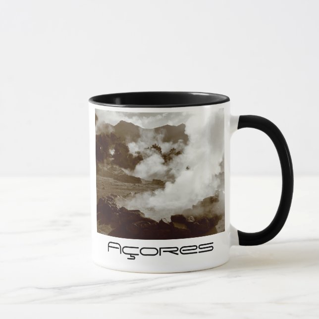 Caneca Os hotsprings de Açores (Furnas) agridem (Direita)