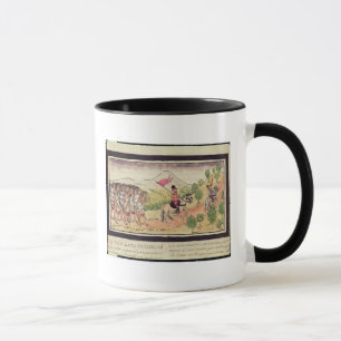 Caneca Os indianos de Totonac que ajudam os Conquistadors
