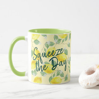 Caneca Os limões da aguarela espremem o dia