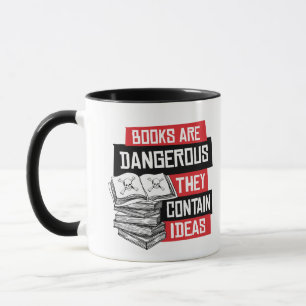 Caneca Os livros são perigosos e contêm ideias