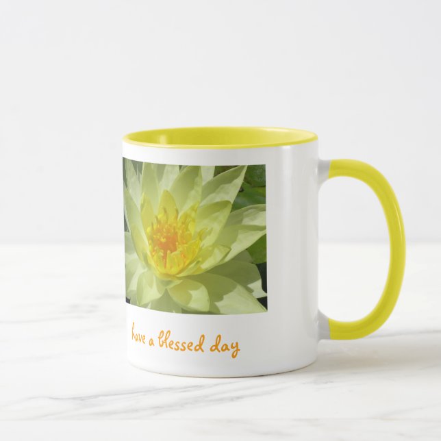 Caneca os lótus, têm um dia abençoado (Direita)