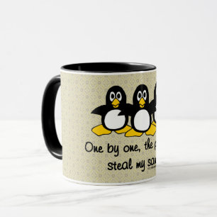 Caneca Os pinguins roubam minha sanidade