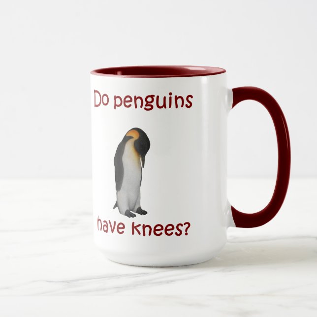 Caneca Os pinguins têm joelhos? (Direita)