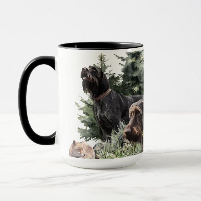 Caneca Os Ponteiros Wirehaired Alemães, Arte (Esquerda)