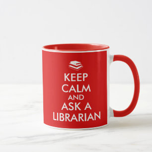 Caneca Os presentes do bibliotecário mantêm a calma par