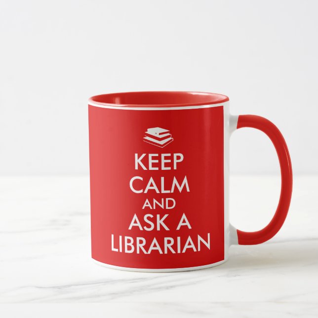 Caneca Os presentes do bibliotecário mantêm a calma para (Direita)
