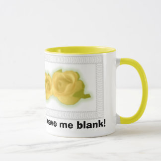 Caneca Os rosas amarelos, adicionam algum texto ou saem