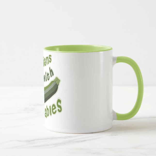 Caneca Os vegetarianos fazem-no com vegetais (Direita)