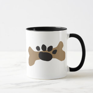 Caneca Osso de cão & impressão da pata