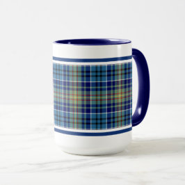 Caneca O'Sullivan Tartan Bright Xadrez Irlandesa Azul