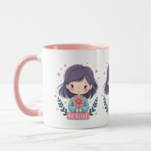 Caneca Ótima Ilustração "Seja gentil" de Kawaii - Arte In